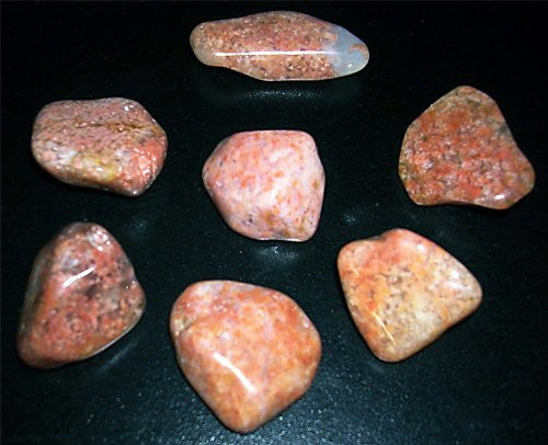 GeoFossils Pink Moss Agate Tumble Stone, featuring gentle pink hues and intricate mossy patterns, promoting emotional healing and self-growth.
