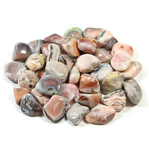Pink Banded Agate Polish Healing Crystal Tumble Stone – polished tumble stone for crystal healing and meditation