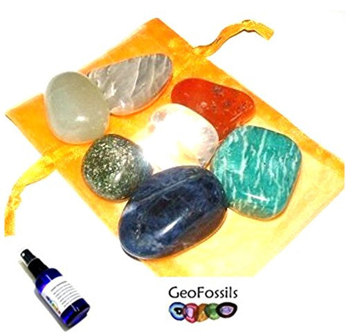 Pack Of 7 X-Large Healing Crystal Gemstones With Pouch