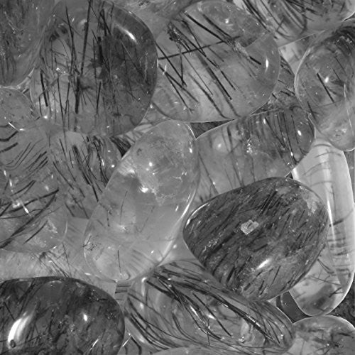Goethite in Quartz Drilled Tumble Stone