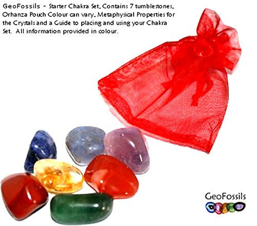Pouch,  7 blue, red, orange, green, purple stones