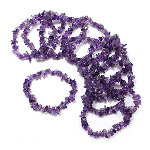 Purple rigid shiny polished chips bracelet