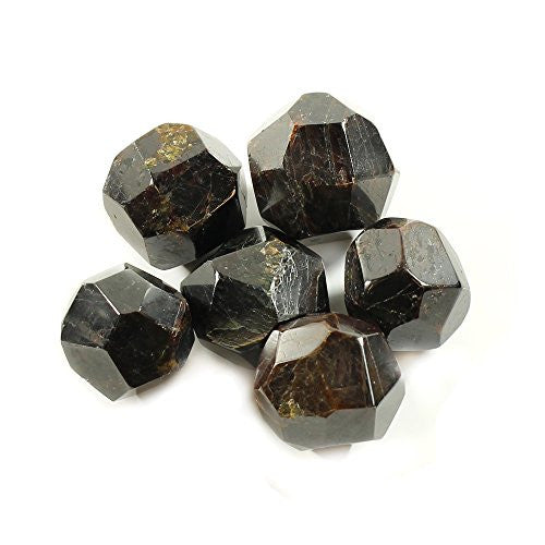 Black and brown marbled crystal of angular shapes