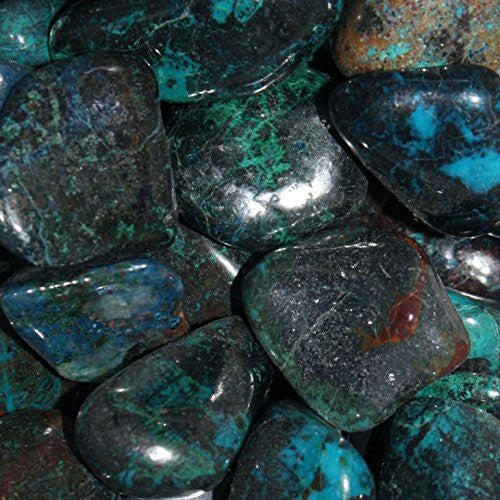 Galena & Chrysoprase Tumble Stone 20-25mm