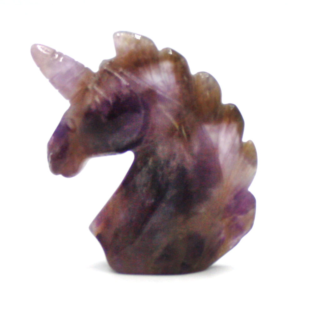 Purple and brown streaks polished smooth unicorn