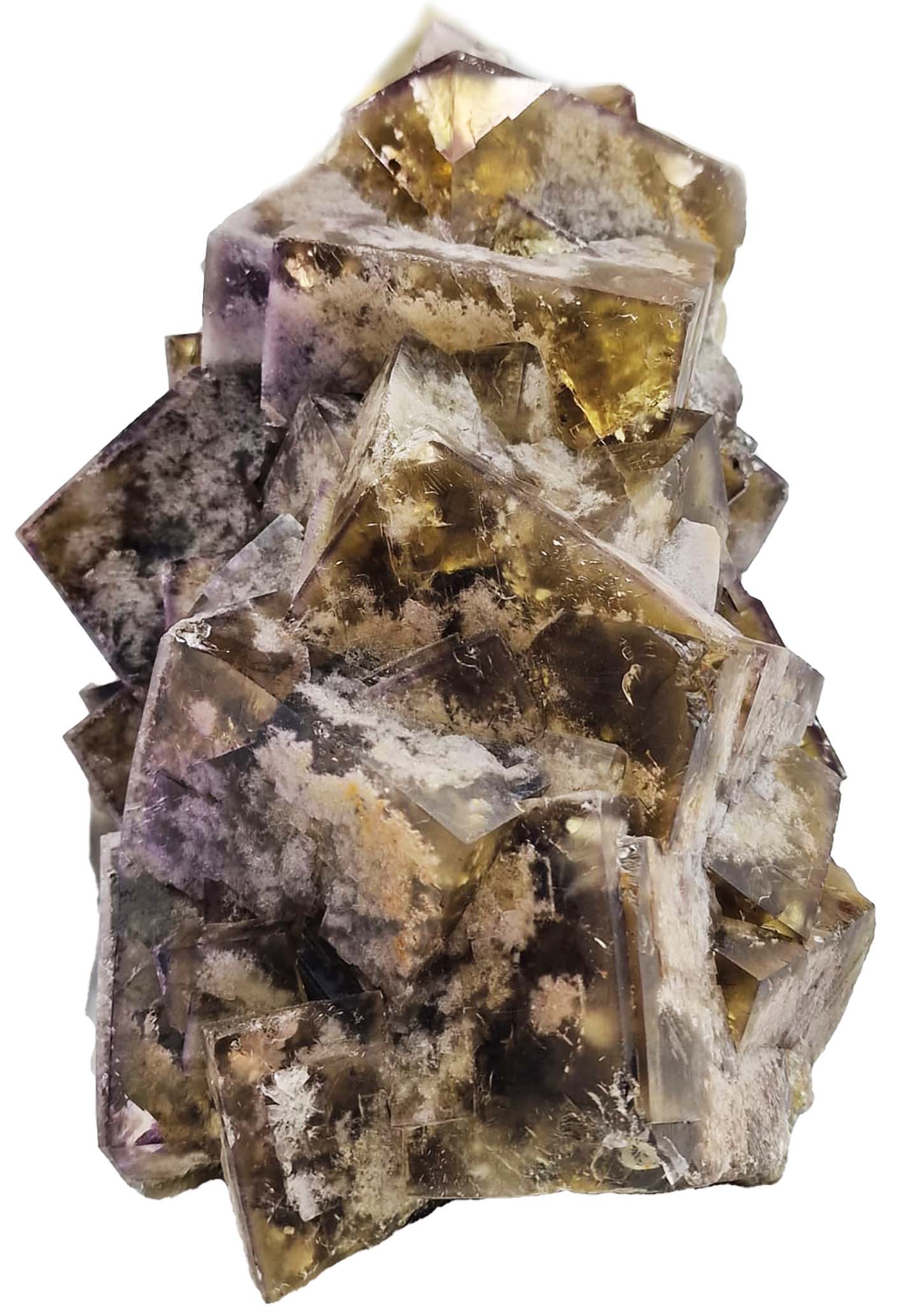 Amber and Purple Fluorite Greenlaws Mine