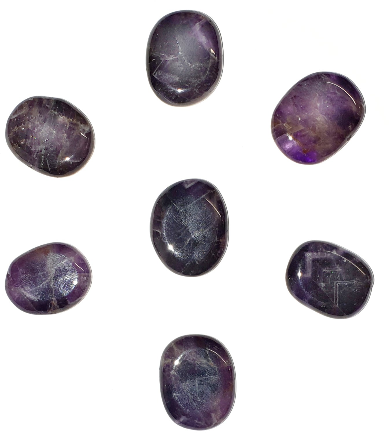 Amethyst Mini Oval are approx 20mm long.  Each Oval has been hand polished.