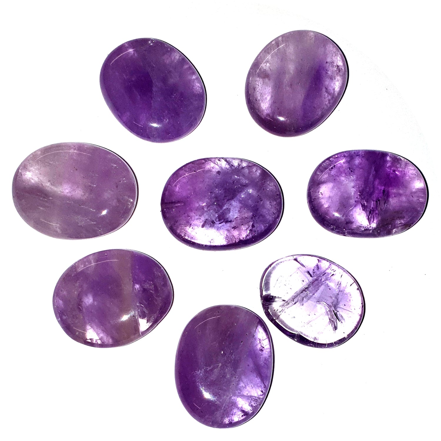 Ametrine Mini Ovals are approx 20mm long.  Each Oval has been hand polished.  Ametrine is a mixing of Natural Citrine and Amethyst, Ametrine enhances universal equilibrium and providing a clear connection between the physical form and the ultimate state of perfection