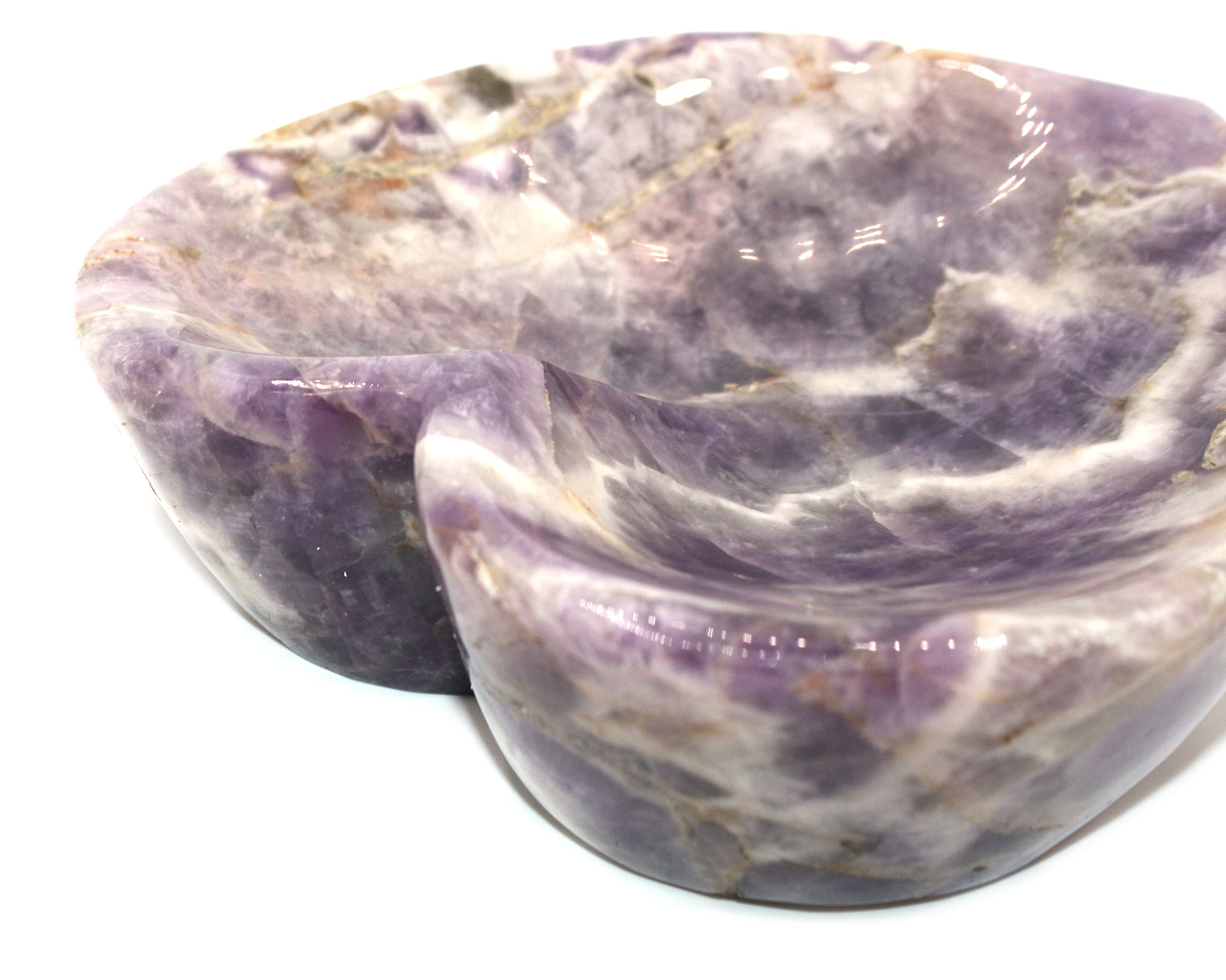 Purple with white and orange marble lines, smooth 