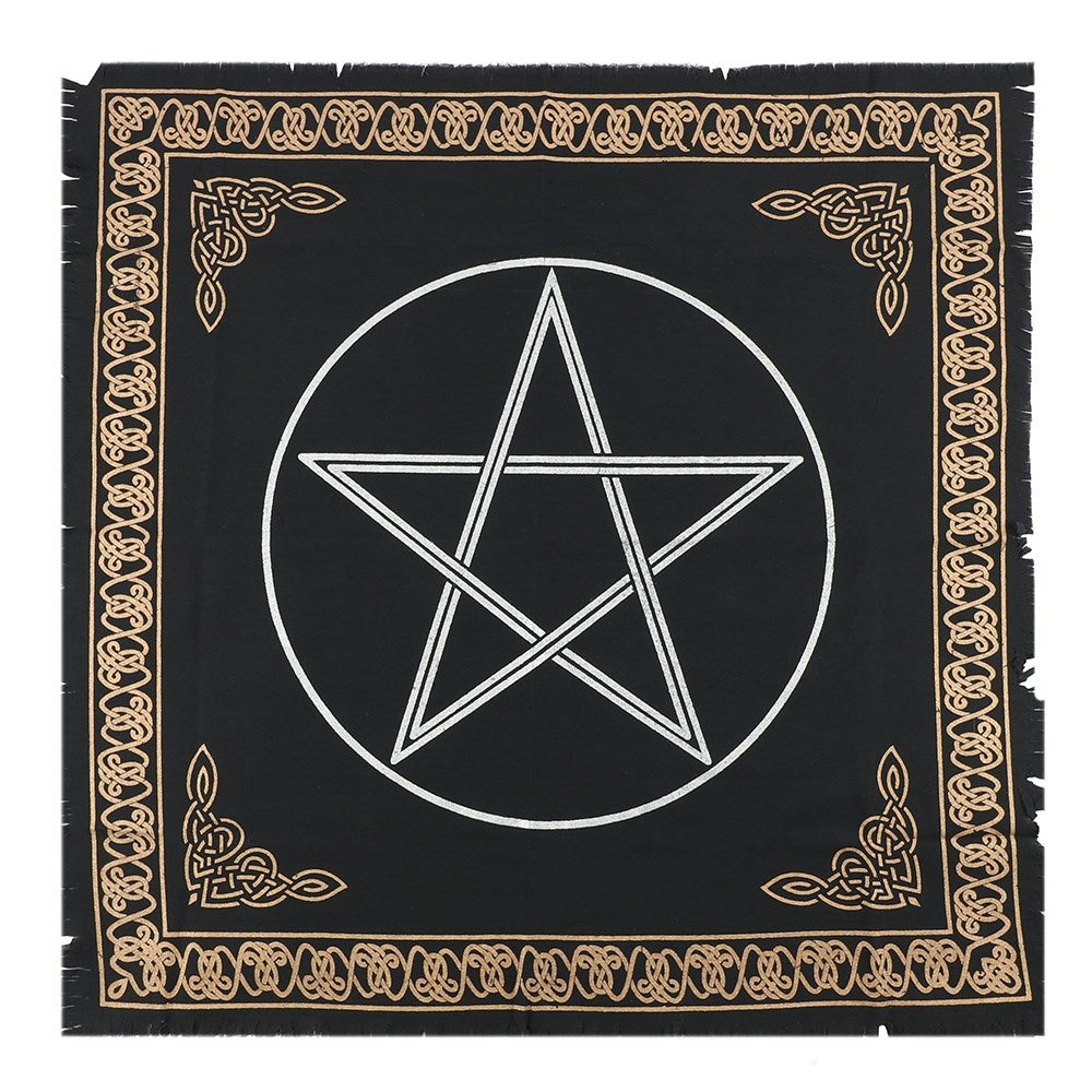 Black Gold Pentagram Altar Cloth