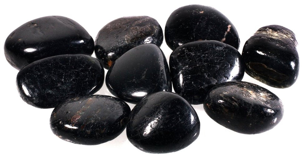 GeoFossils Black Tourmaline Tumble Stone – Polished black crystal for grounding and energetic protection