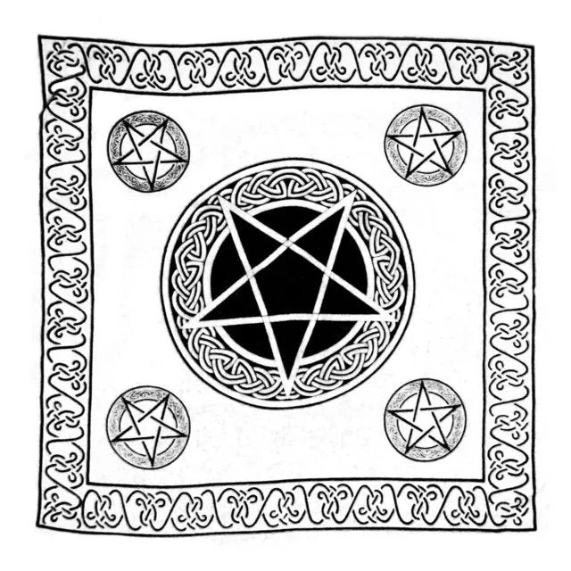 Pentagram Altar Cloth in Black Print