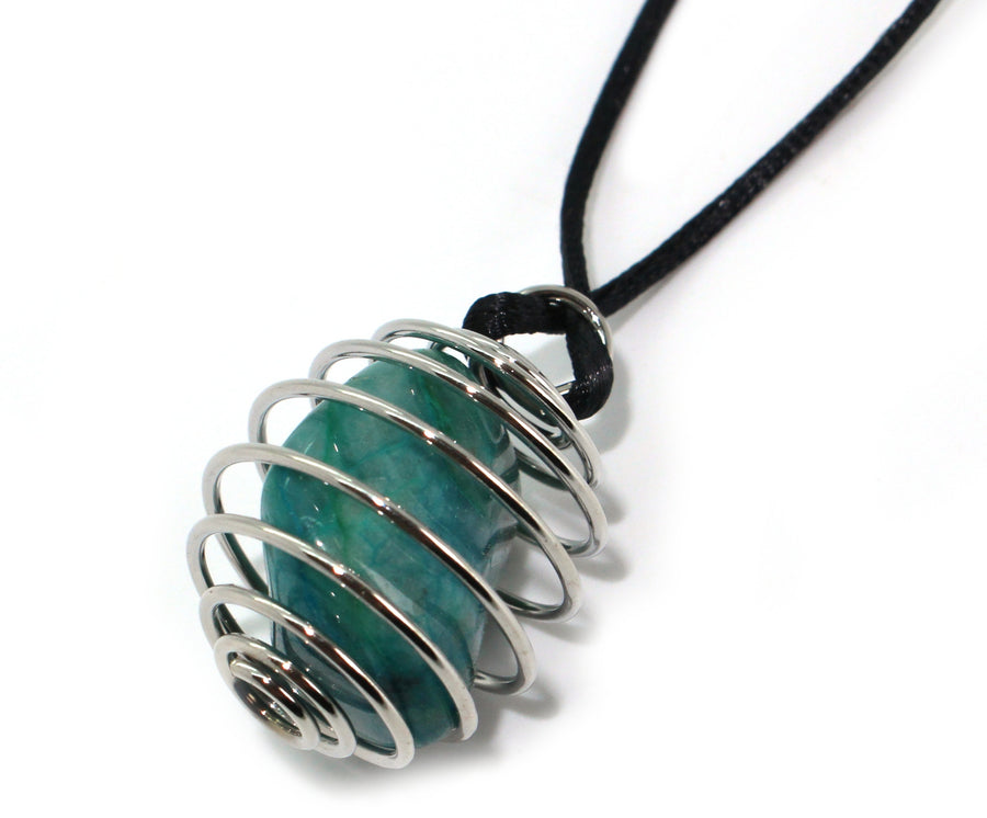 Rare Quantum Quattro Silica Gemstone Spiral Pendant