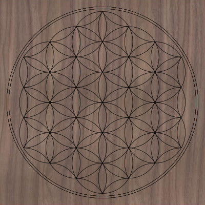 Sacred Geometry Wooden Crystal Grid Plate - Flower of Life