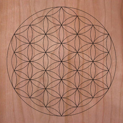Sacred Geometry Wooden Crystal Grid Plate - Flower of Life