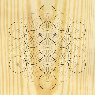 Sacred Geometry Wooden Crystal Grid Plate - Fruit of Life