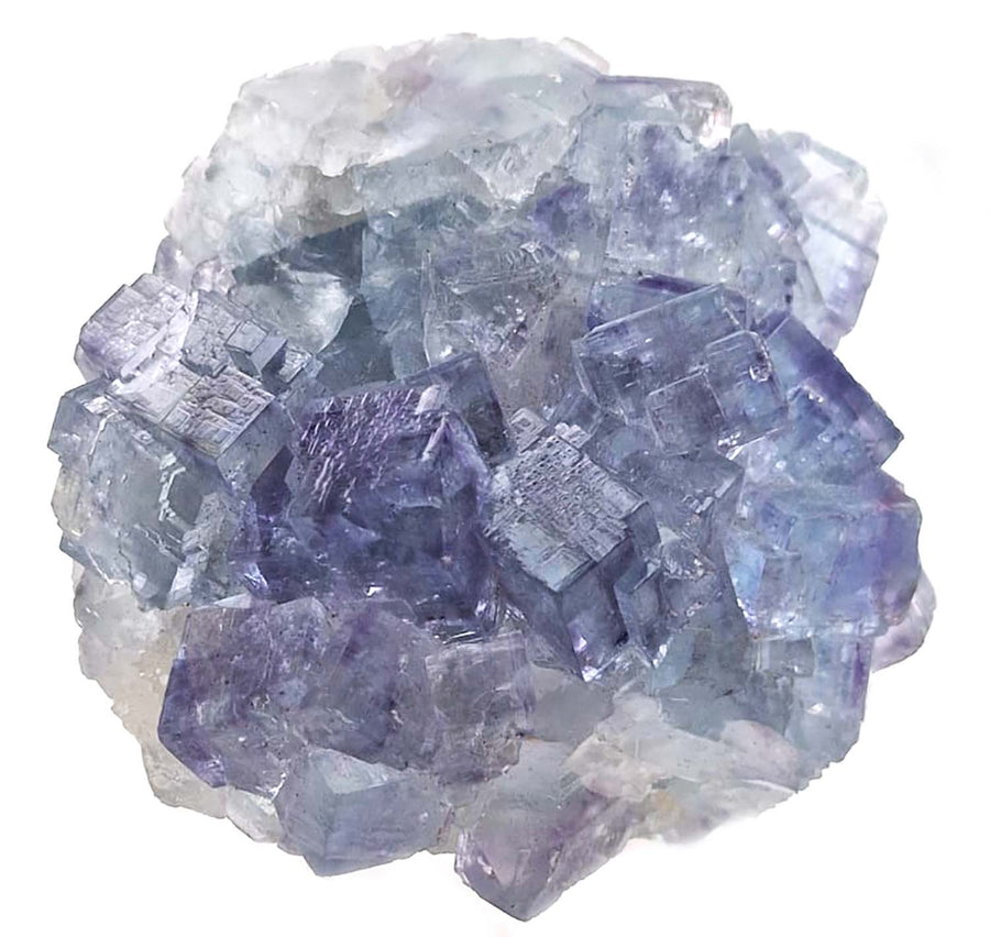 GeoFossils Blue Cubic Fluorite (2) with Penetration Twins La Viesca Mine, Huergo, Asturias, Spain