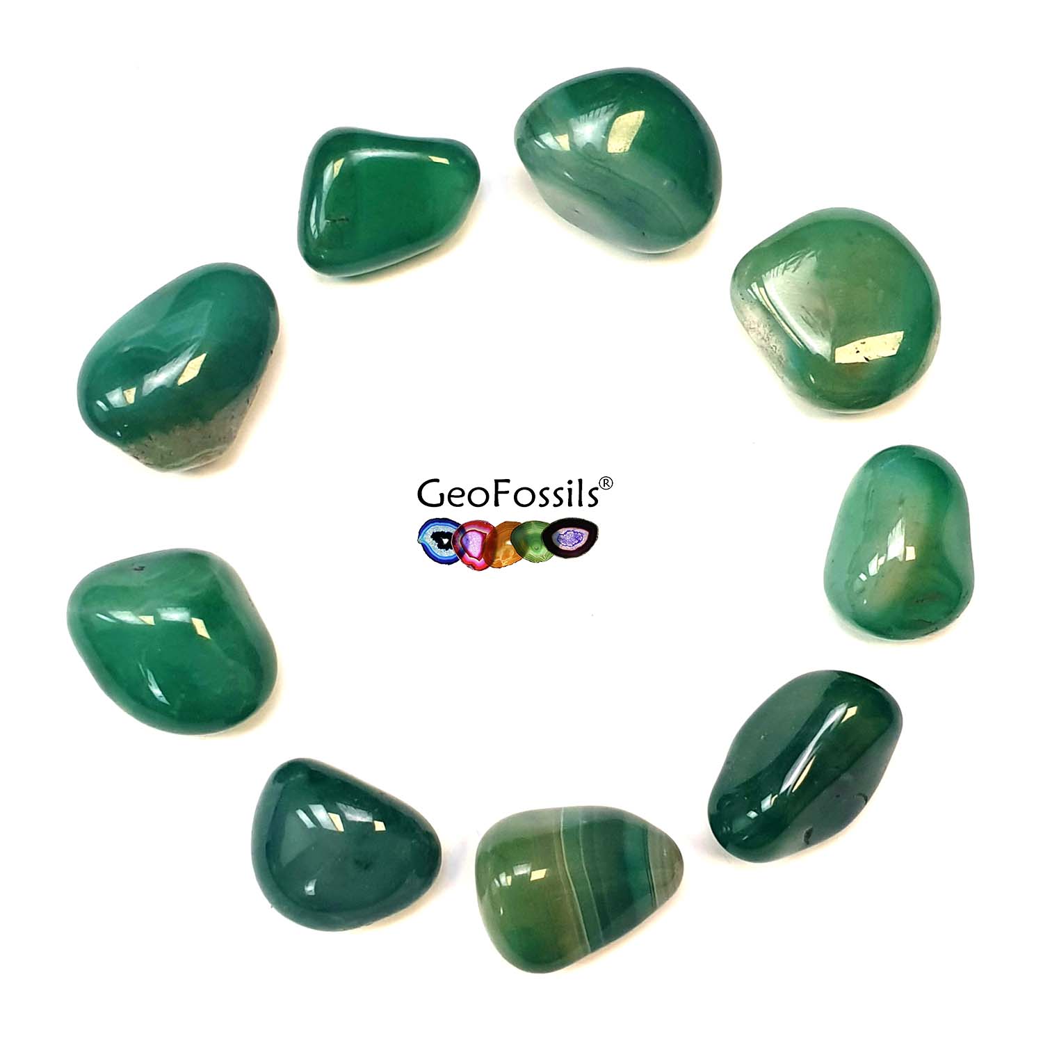 Dyed Green Agate Polished Tumbled Stones