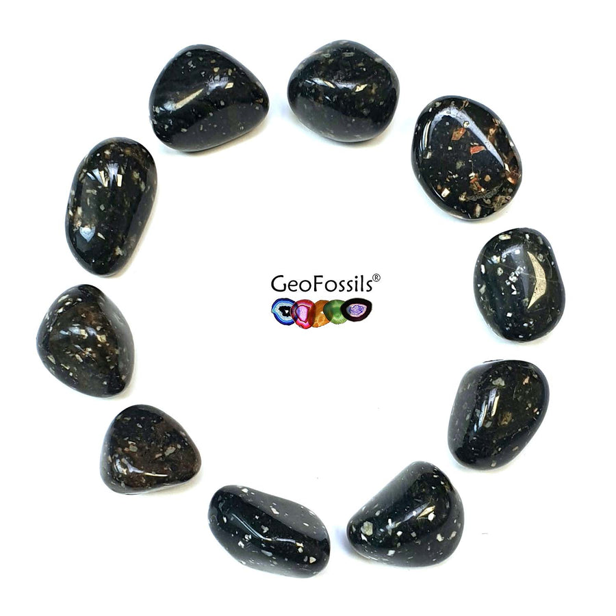 Guinea Fowl Tumble Stone – Spotted Jasper for Grounding, Stability & Natural Harmony – polished tumble stone for crystal healing and meditation
