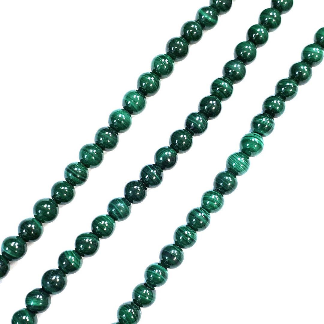 GeoFossils Malachite Round Beads