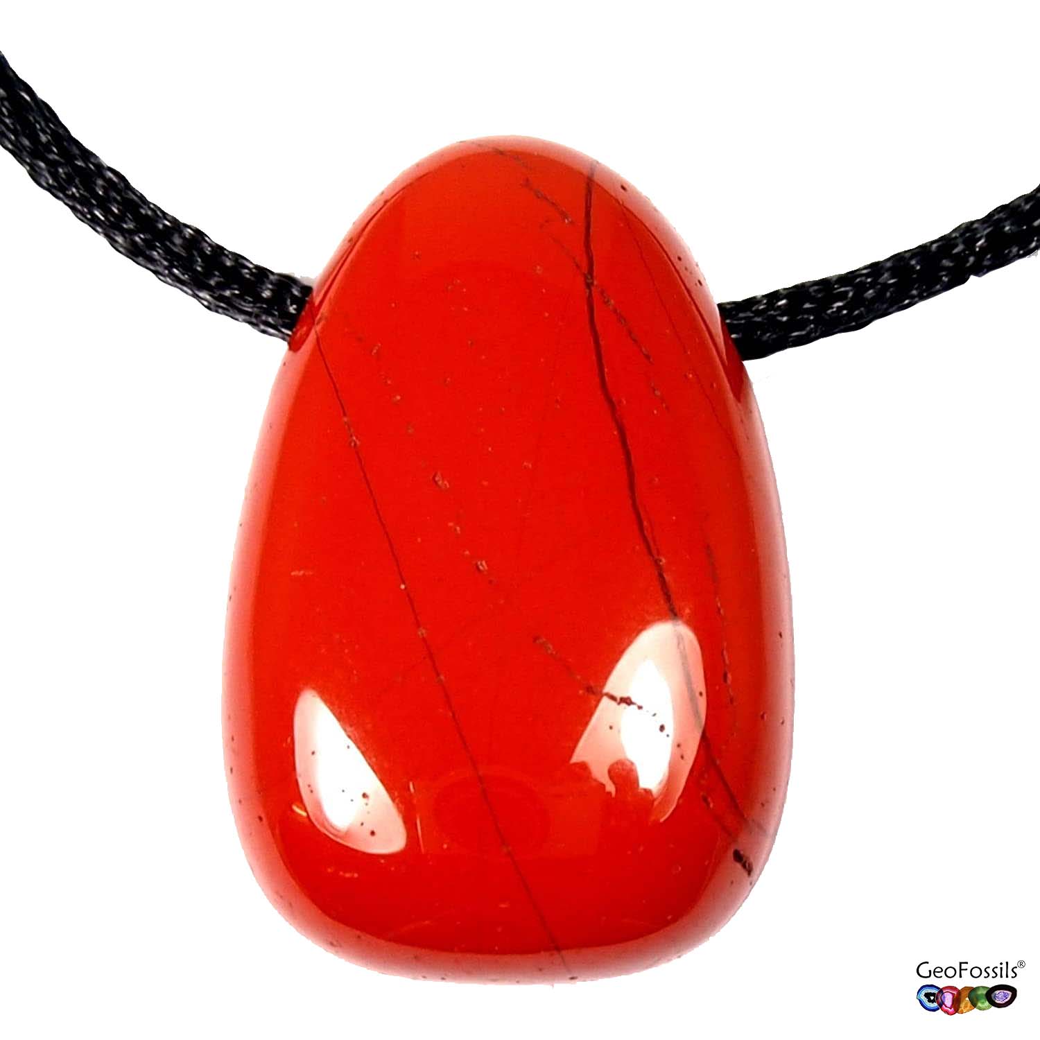GeoFossils Red Jasper Drilled Tumble Stone