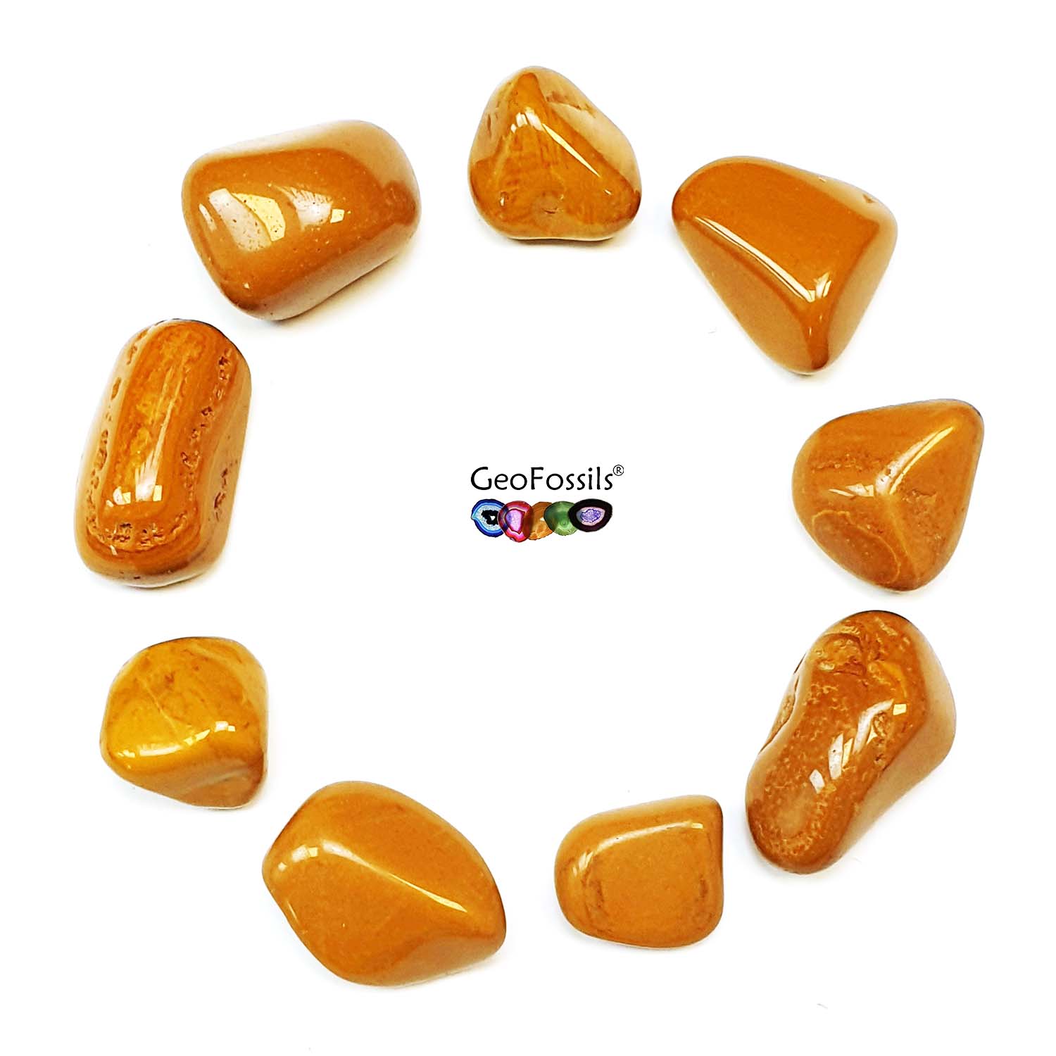 GeoFossils Yellow Jasper Polished Healing Crystal Tumble Stone