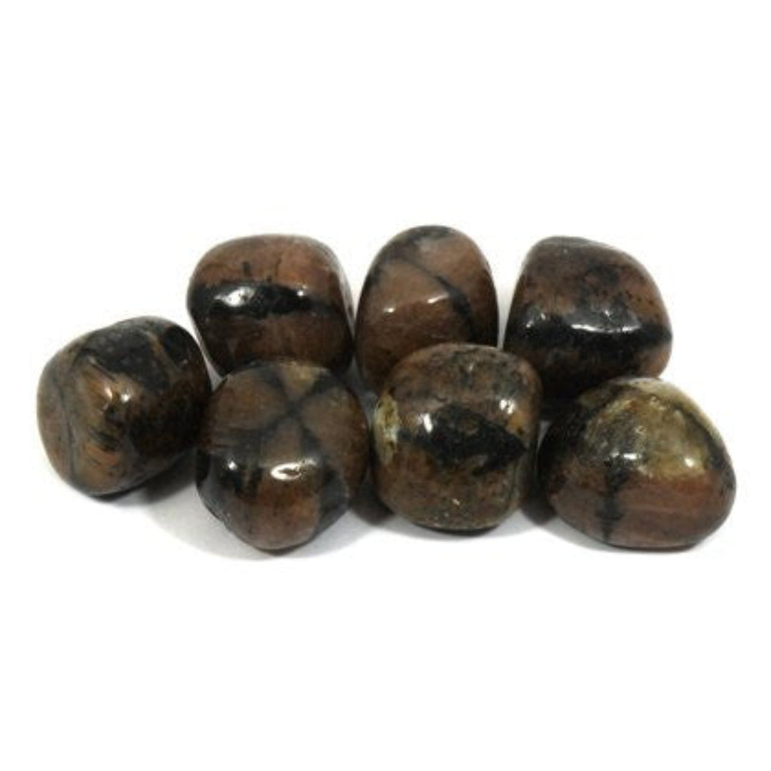 Chiastolite Tumble Stone – Cross Stone for Protection, Transition & Inner Alignment – polished tumble stone for crystal healing and meditation