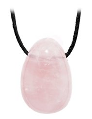 GeoFossils Rose Quartz Drilled Tumble Stone – soft pink crystal with horizontal drill hole for love, compassion and heart chakra healing