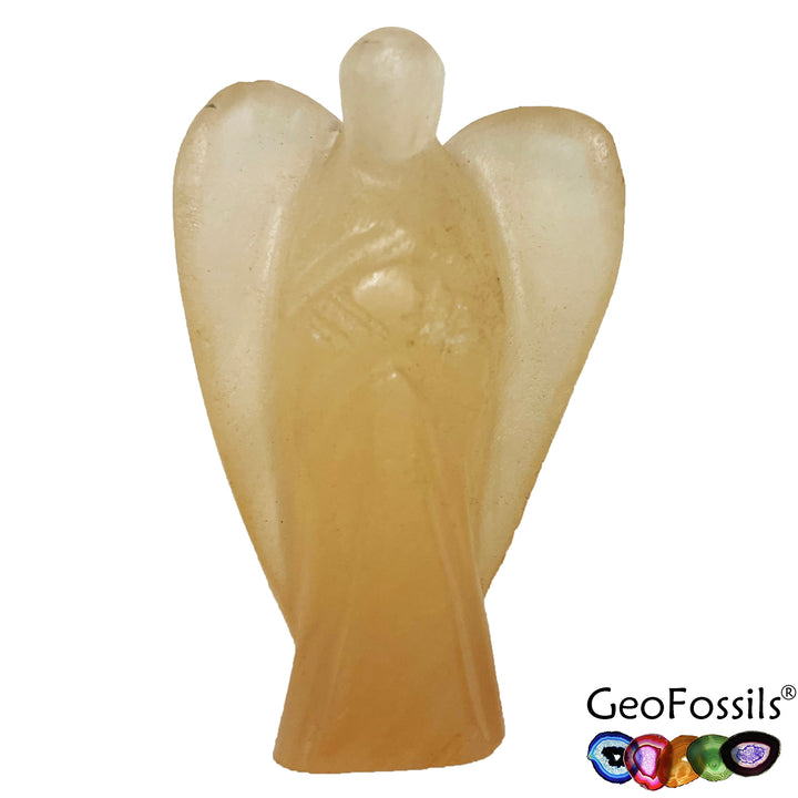 GeoFossils Peach Selenite Angel