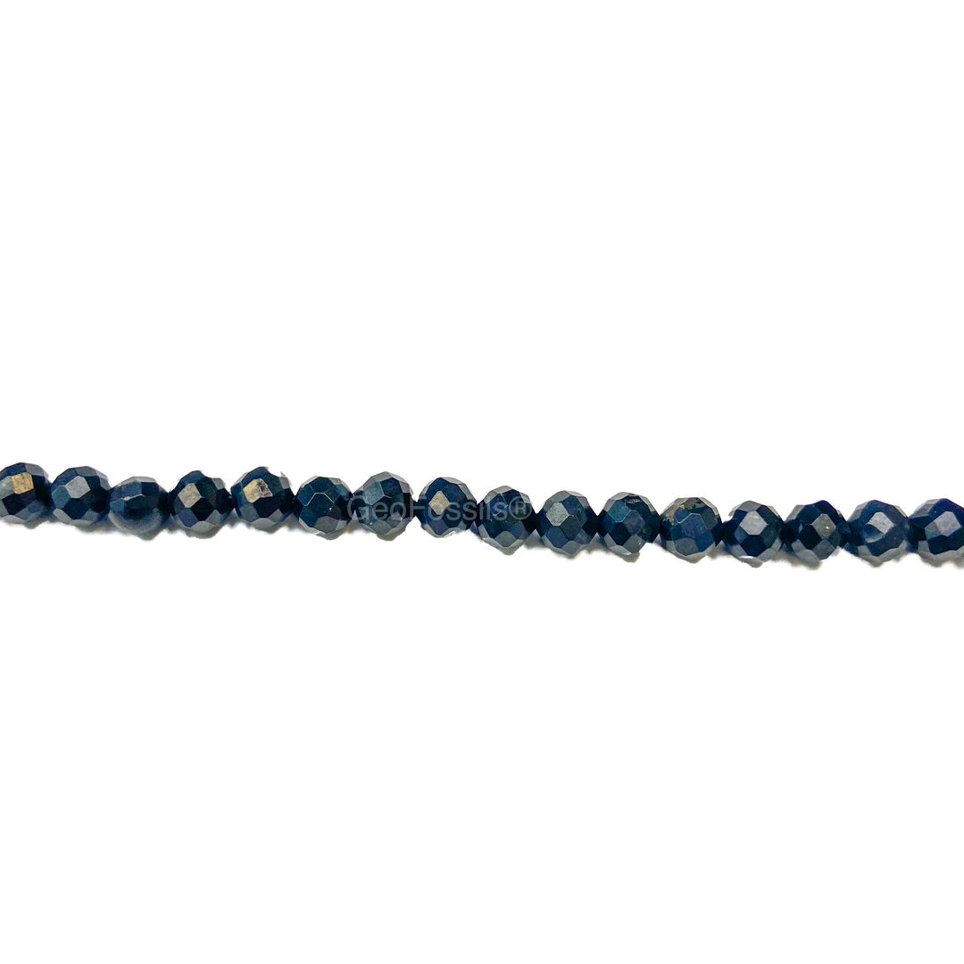 6mm Shungite AA faceted beads – mid-sized black crystals for EMF protection and grounding