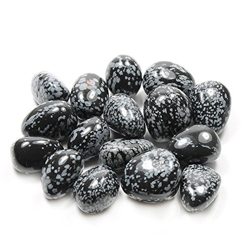 Snowflake Obsidian Tumble Stone – Balancing Crystal for Clarity, Purification & Emotional Resilience – polished tumble stone for crystal healing and meditation