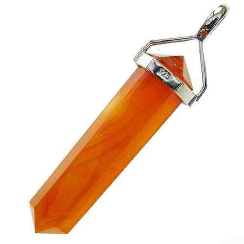 GeoFossils Double Terminated Carnelian Pendant – natural crystal jewellery for motivation