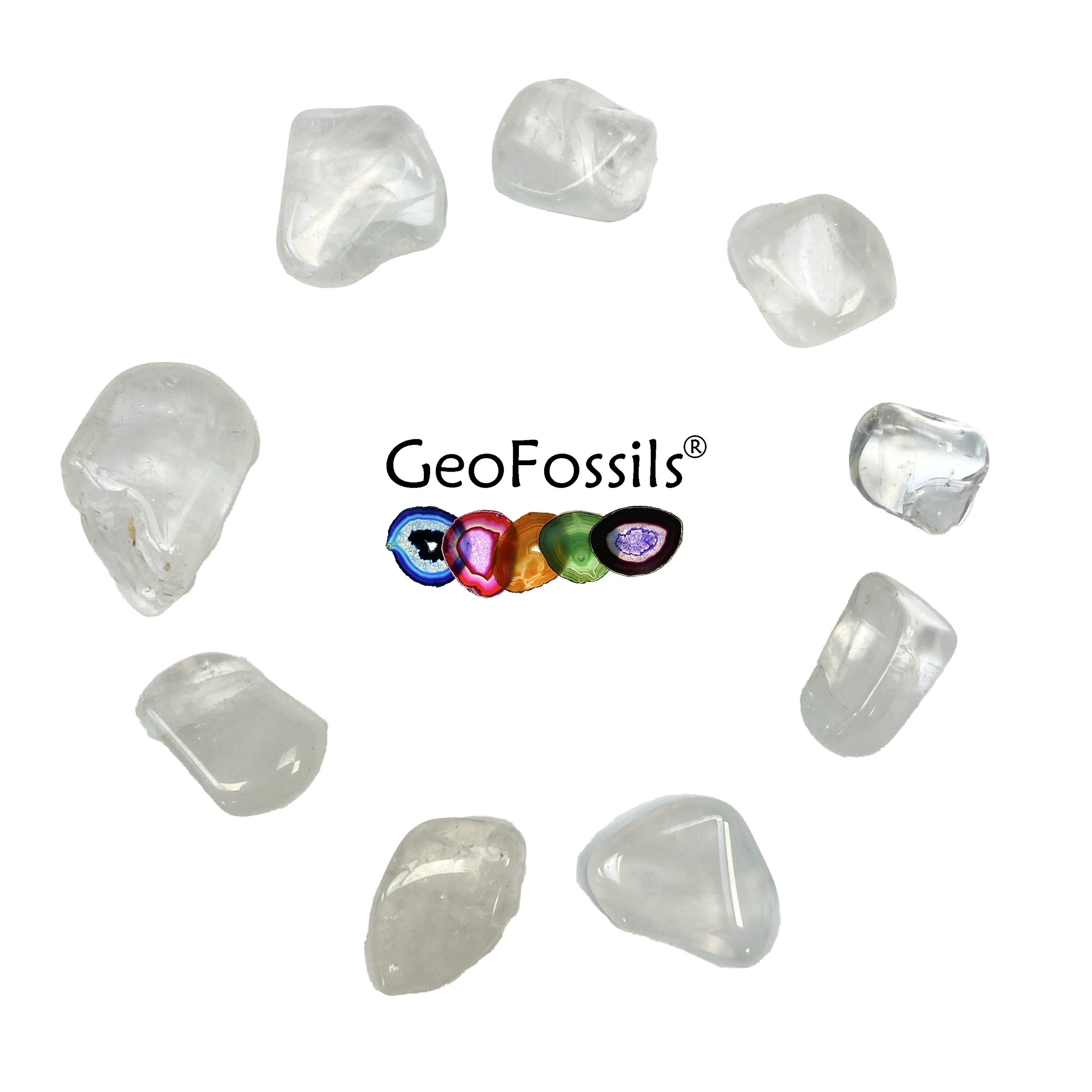 Geofossils Crystal Quartz Polished Tumble Stone Healing Crystals