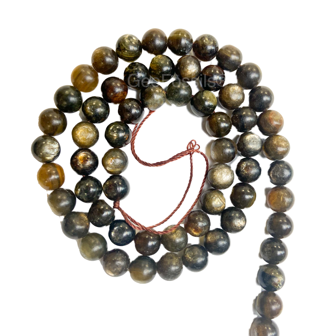 Geofossils Golden Mica AA String of Beads