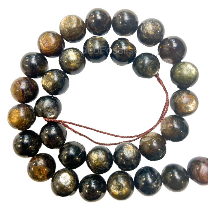 Geofossils Golden Mica AA String of Beads