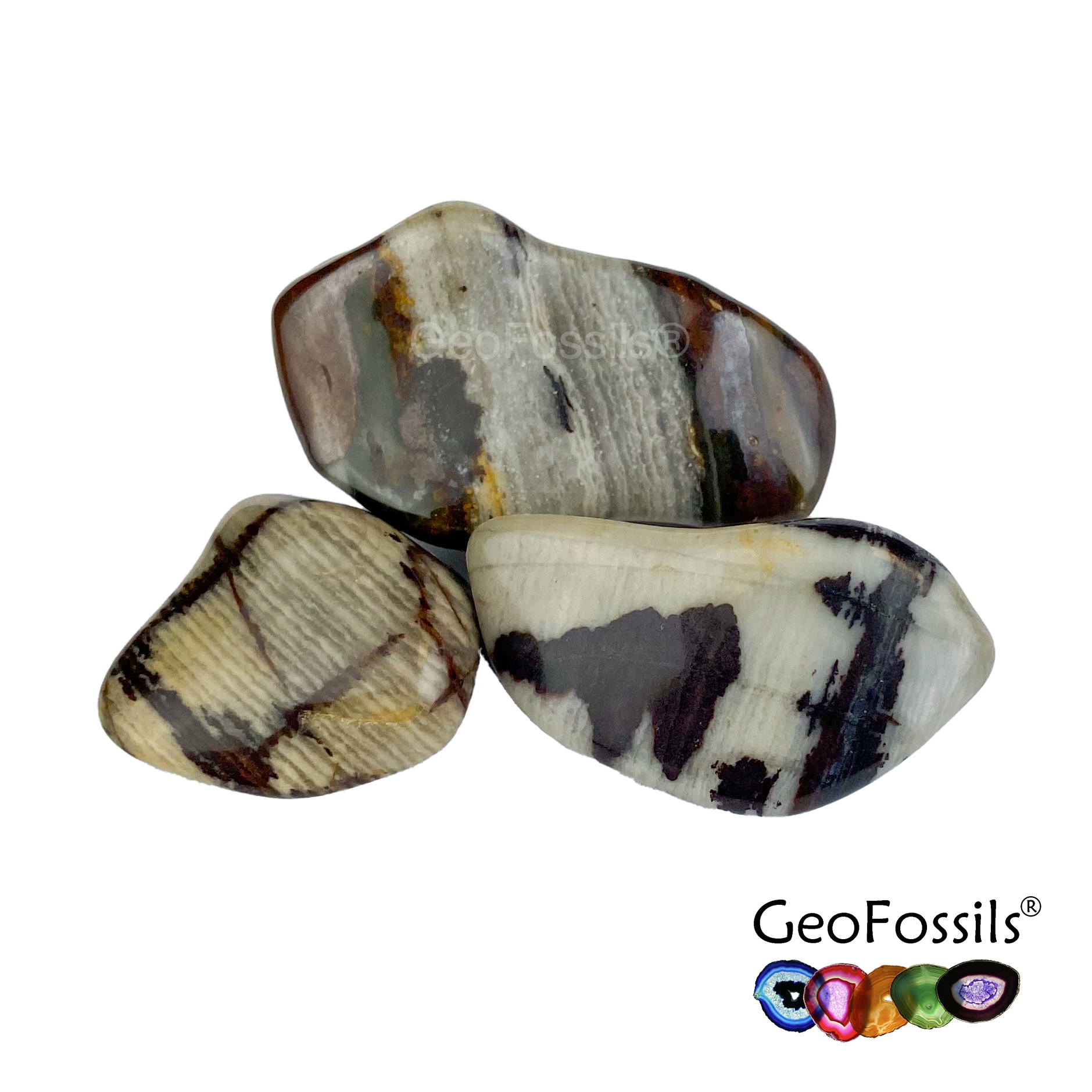 Geofossils Nguni Jasper Drilled Tumble Stone