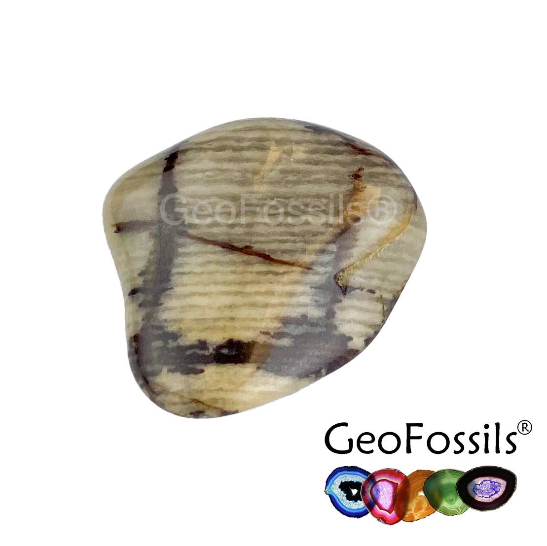 Geofossils Nguni Jasper Drilled Tumble Stone