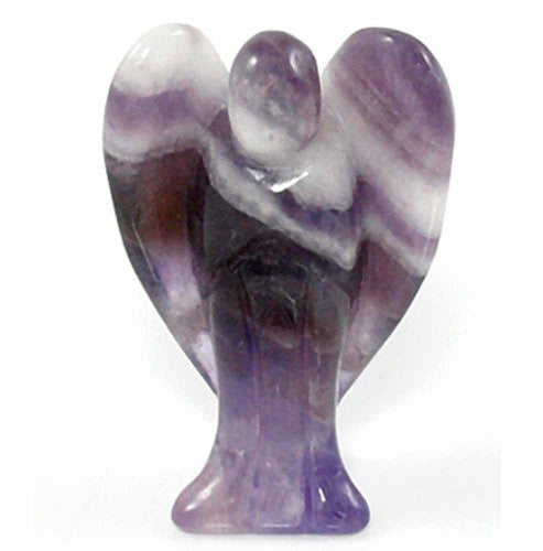 GeoFossils Amethyst Angel 25mm – Hand-carved crystal figure for protection, meditation, and healing, small purple quartz angel prepared in the UK.