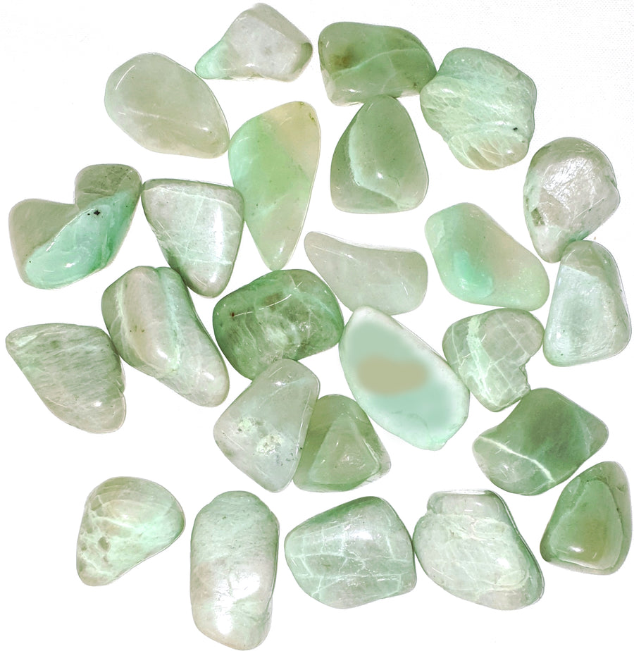 Green Moonstone Polished Healing Crystal Tumble Stone – polished tumble stone for crystal healing and meditation