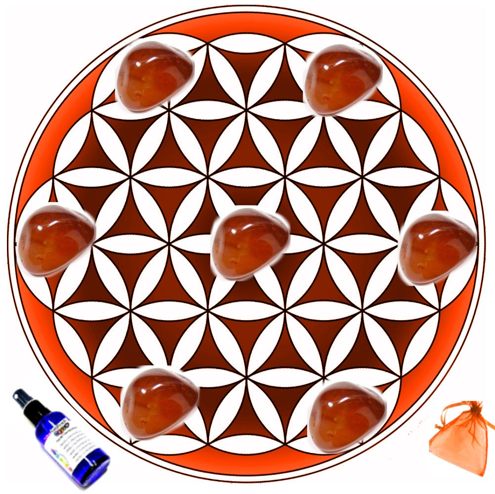 Carnelian Crystal Grid For Creativity + Fertility