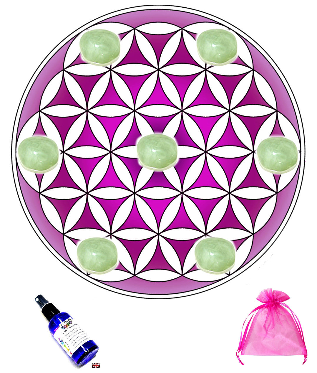 Jade Crystal Grid For Wealth + Prosperity