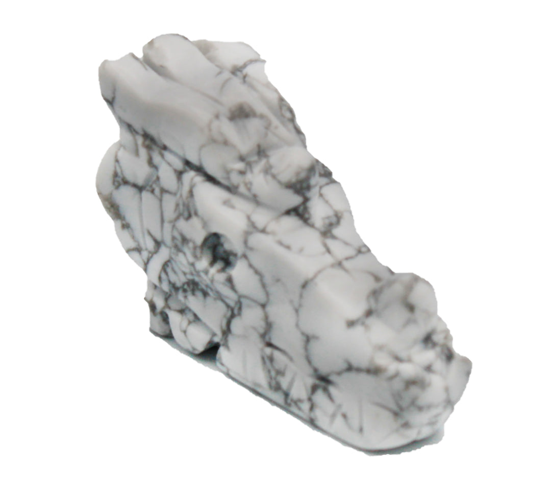 White, Angular with black marble effect