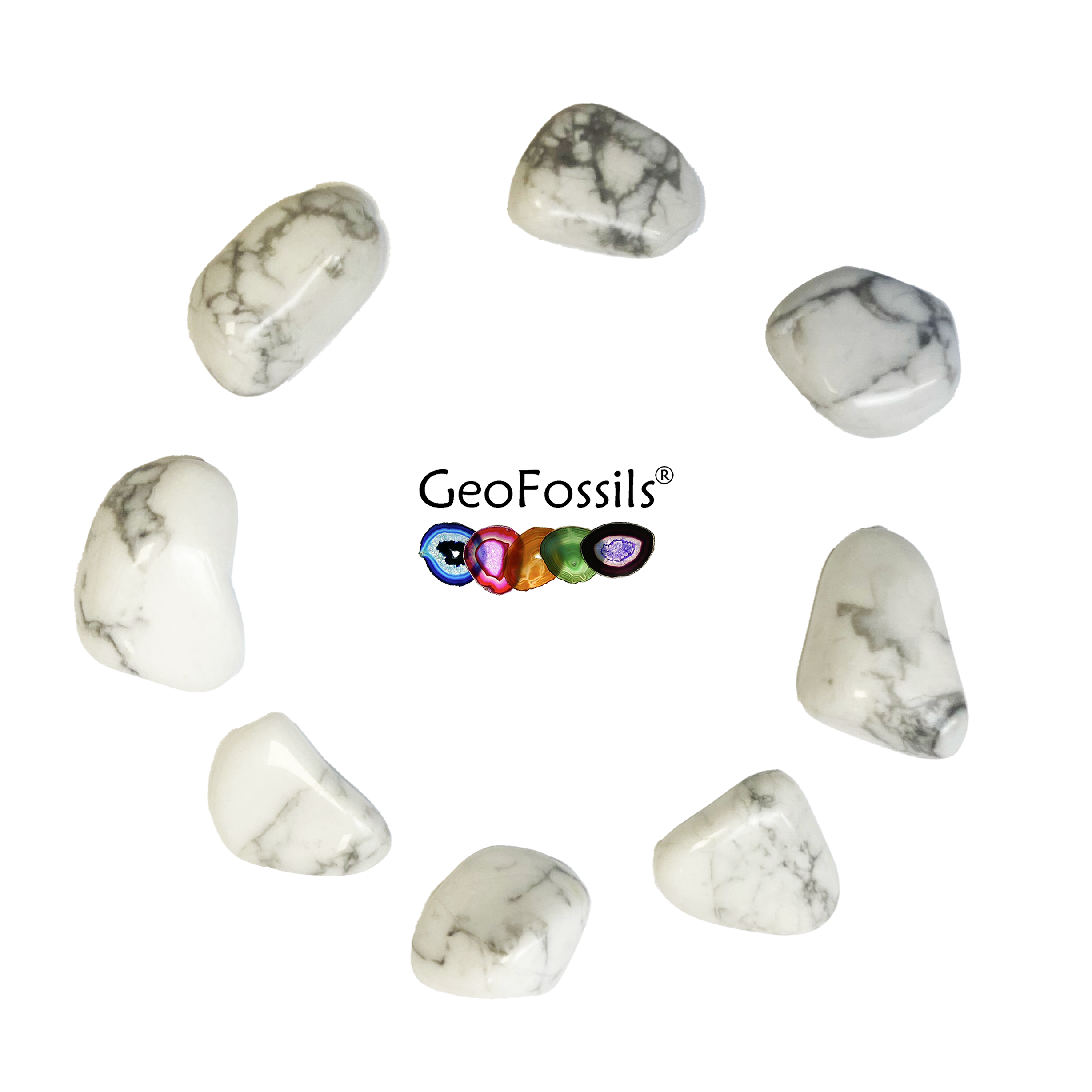 Geofossils Howlite Polished Healing Crystals Tumble Stone