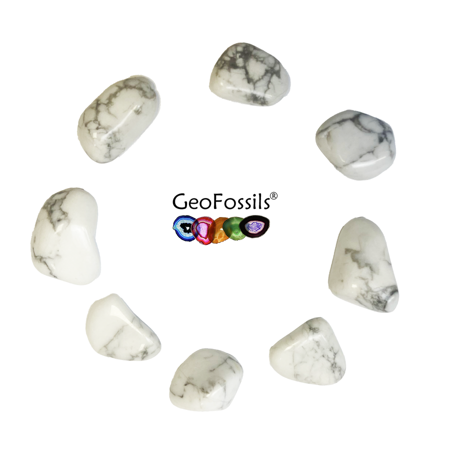 Howlite Tumble Stone – Calming White Crystal for Patience, Awareness & Soothing Energy – polished tumble stone for crystal healing and meditation