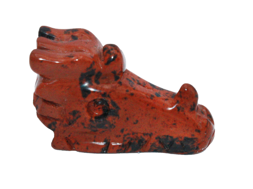 Red, with speckles of black for a marble effect, smooth, angular and polished