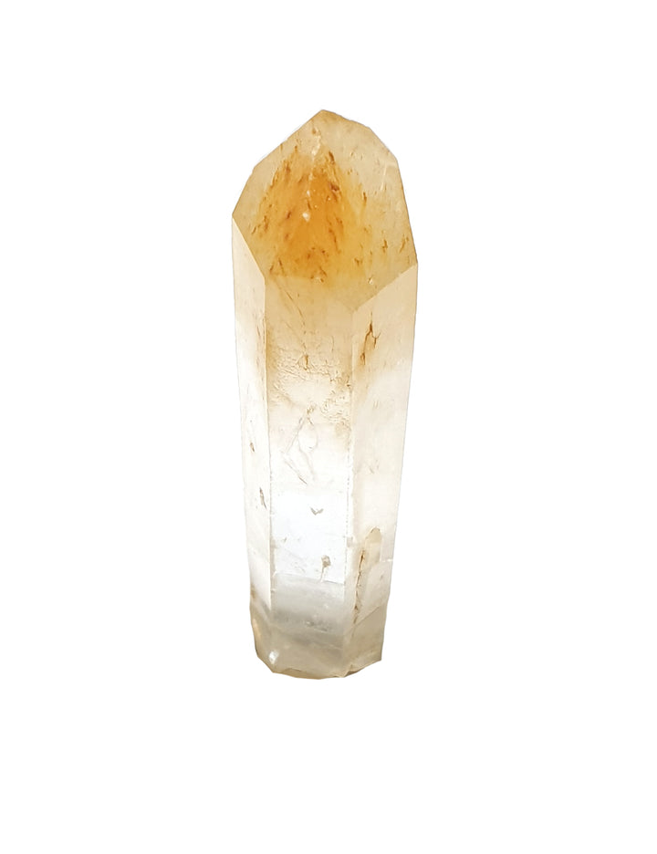 Mango Quartz, also known as Corona Quartz, Golden Crown because of the Halloysite tubules inclusion shooting through the terminations, giving them their mango-like colour resembling a crown. 