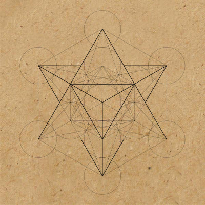 Sacred Geometry Wooden Crystal Grid Plate - Merkaba