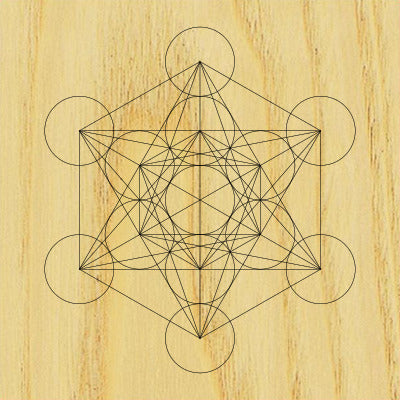 Sacred Geometry Wooden Crystal Grid Plate - Metatron