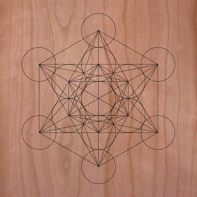 Sacred Geometry Wooden Crystal Grid Plate - Metatron