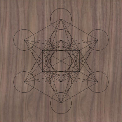 Sacred Geometry Wooden Crystal Grid Plate - Metatron